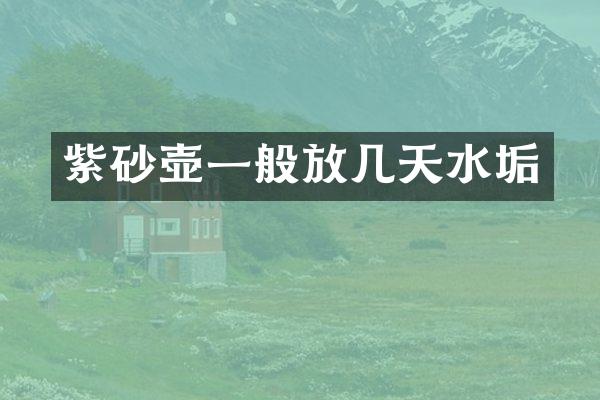 紫砂壶一般放几天水垢