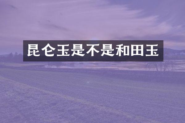 昆仑玉是不是和田玉