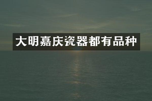 大明嘉庆瓷器都有品种