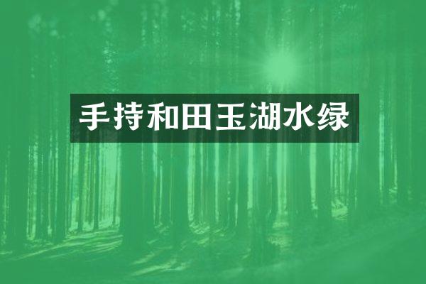 手持和田玉湖水绿