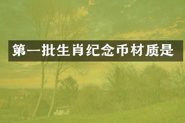 第一批生肖纪念币材质是