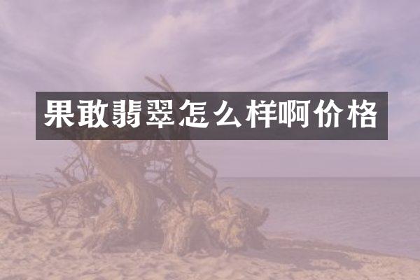 果敢翡翠怎么样啊价格