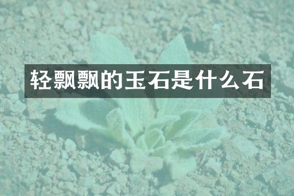 轻飘飘的玉石是什么石