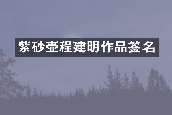 紫砂壶程建明作品签名