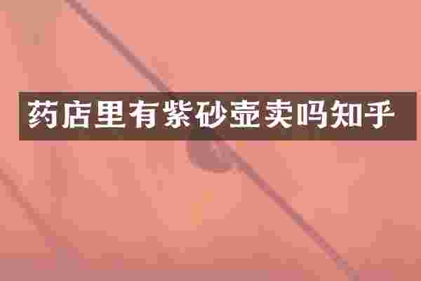 药店里有紫砂壶卖吗知乎