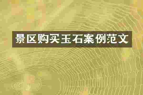 景区购买玉石案例范文