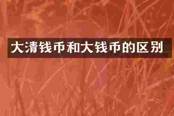 大清钱币和大钱币的区别