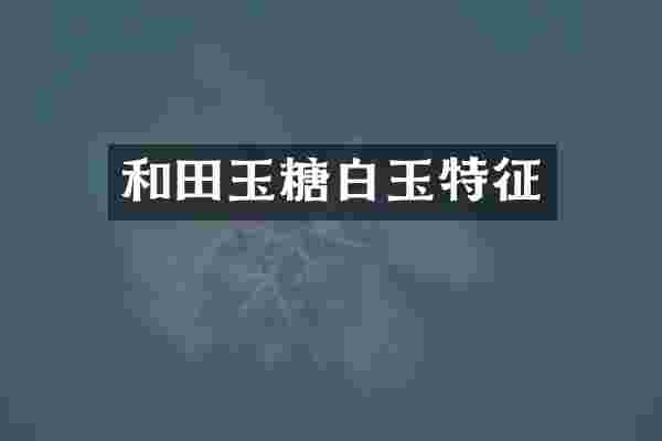 和田玉糖白玉特征