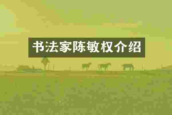 书法家陈敏权介绍