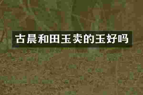 古晨和田玉卖的玉好吗