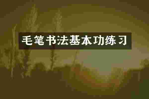 毛笔书法基本功练习
