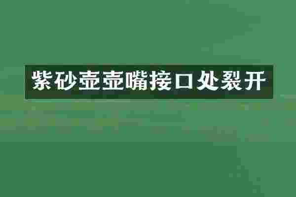 紫砂壶壶嘴接口处裂开