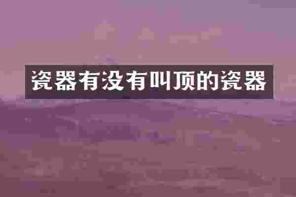 瓷器有没有叫顶的瓷器