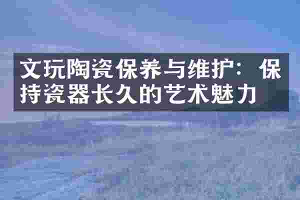 文玩陶瓷保养与维护：保持瓷器长久的艺术魅力
