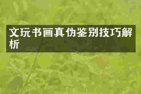 文玩书画真伪鉴别技巧解析