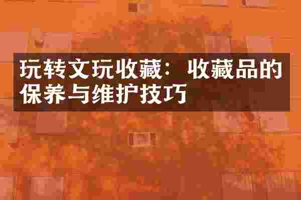 玩转文玩收藏：收藏品的保养与维护技巧