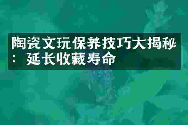 陶瓷文玩保养技巧大揭秘：延长收藏寿命