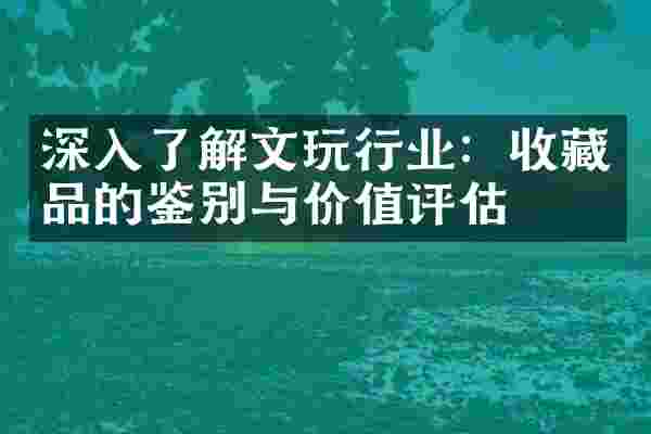 深入了解文玩行业：收藏品的鉴别与价值评估