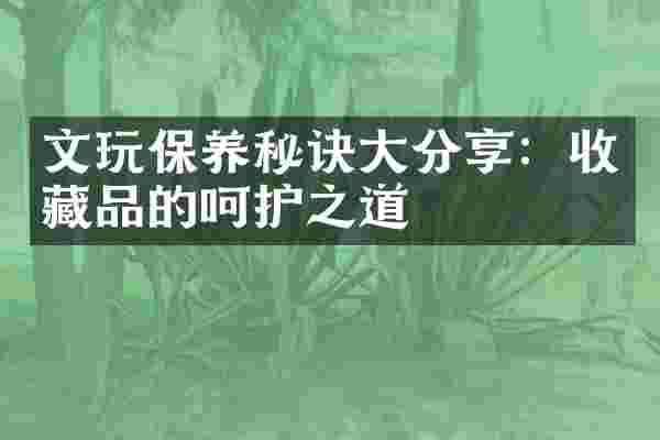 文玩保养秘诀大分享：收藏品的呵护之道