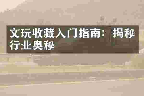 文玩收藏入门指南：揭秘行业奥秘