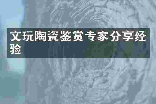 文玩陶瓷鉴赏专家分享经验