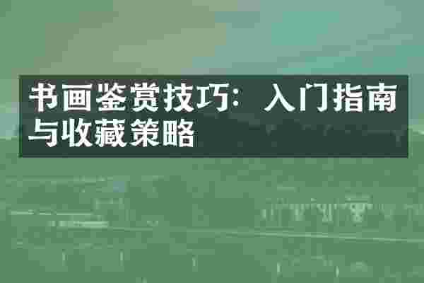 书画鉴赏技巧：入门指南与收藏策略
