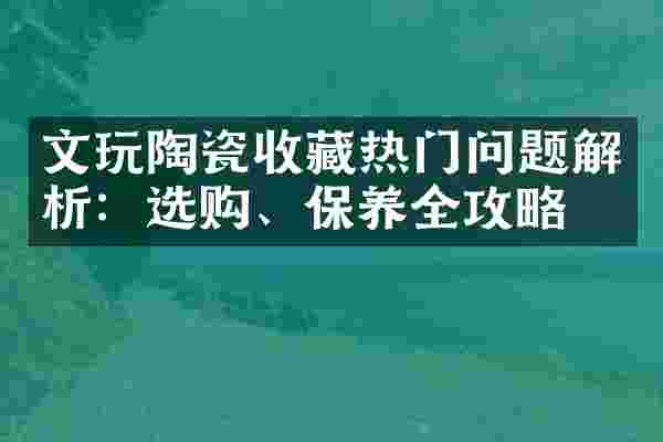 文玩陶瓷收藏热门问题解析：选购、保养全攻略
