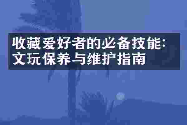 收藏爱好者的必备技能：文玩保养与维护指南