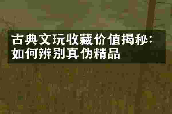 古典文玩收藏价值揭秘：如何辨别真伪精品