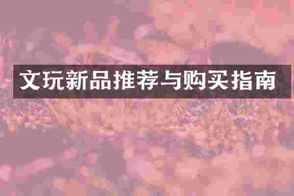 文玩新品推荐与购买指南