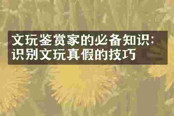 文玩鉴赏家的必备知识：识别文玩真假的技巧