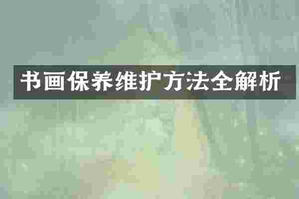 书画保养维护方法全解析