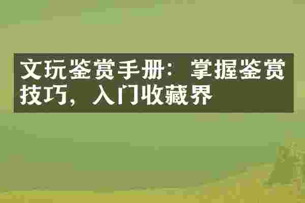 文玩鉴赏手册：掌握鉴赏技巧，入门收藏界