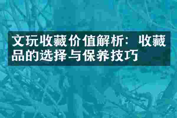 文玩收藏价值解析：收藏品的选择与保养技巧