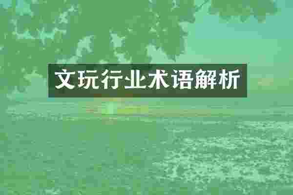 文玩行业术语解析