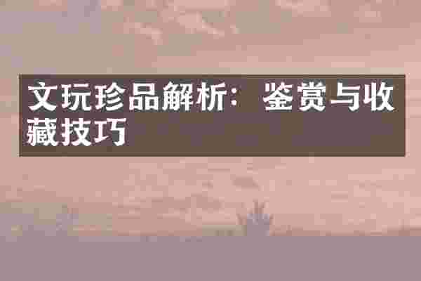 文玩珍品解析：鉴赏与收藏技巧