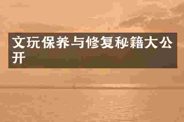文玩保养与修复秘籍大公开