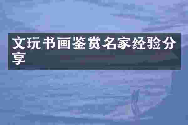 文玩书画鉴赏名家经验分享
