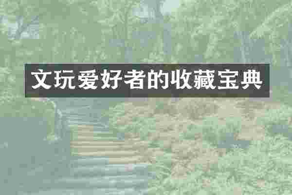 文玩爱好者的收藏宝典