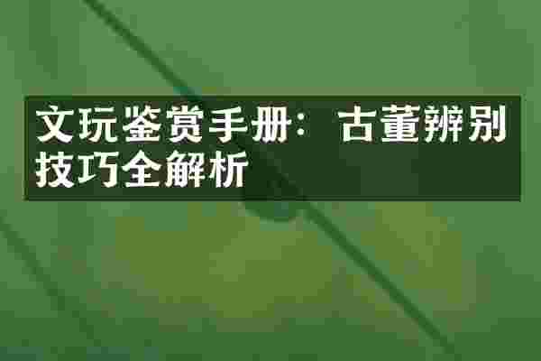 文玩鉴赏手册：古董辨别技巧全解析