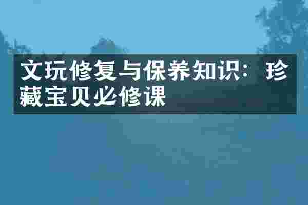 文玩修复与保养知识：珍藏宝贝必修课