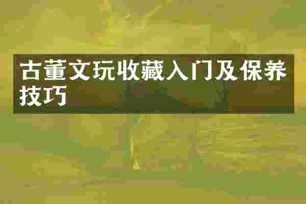 古董文玩收藏入门及保养技巧