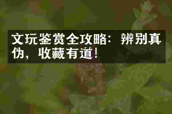 文玩鉴赏全攻略：辨别真伪，收藏有道！