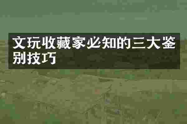 文玩收藏家必知的三大鉴别技巧
