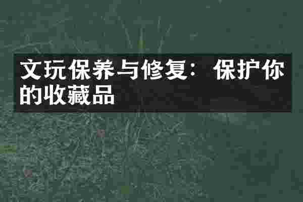 文玩保养与修复：保护你的收藏品