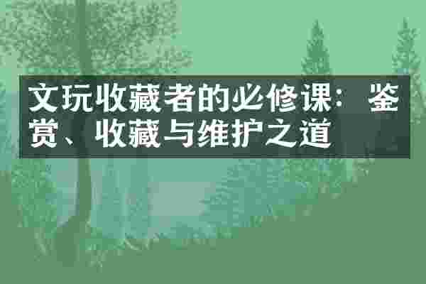 文玩收藏者的必修课：鉴赏、收藏与维护之道