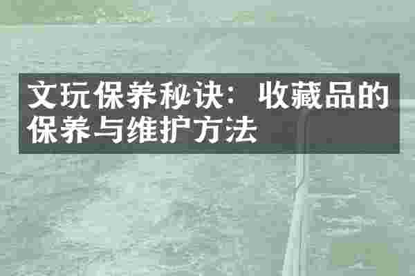 文玩保养秘诀：收藏品的保养与维护方法