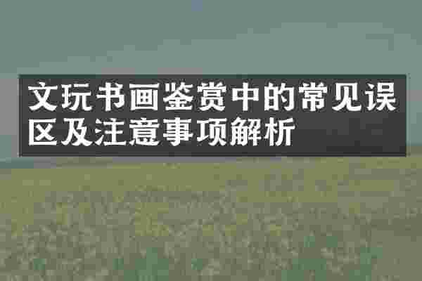 文玩书画鉴赏中的常见误区及注意事项解析
