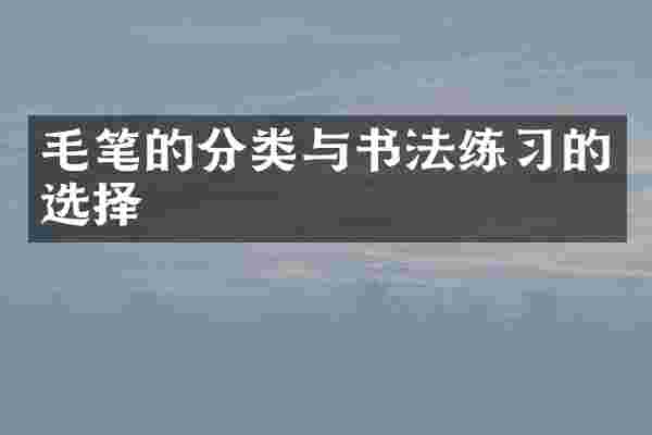 毛笔的分类与书法练习的选择