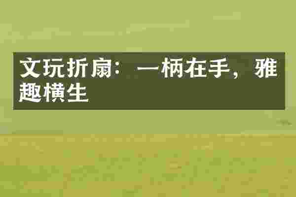 文玩折扇：一柄在手，雅趣横生